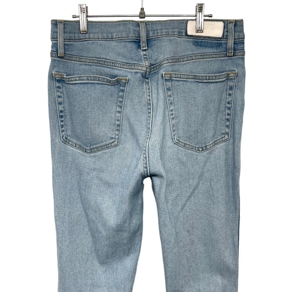 ReDone Comfort Stretch High Rise Button Fly Distressed Stove Pipe Jeans Women 31 - Picture 9 of 15